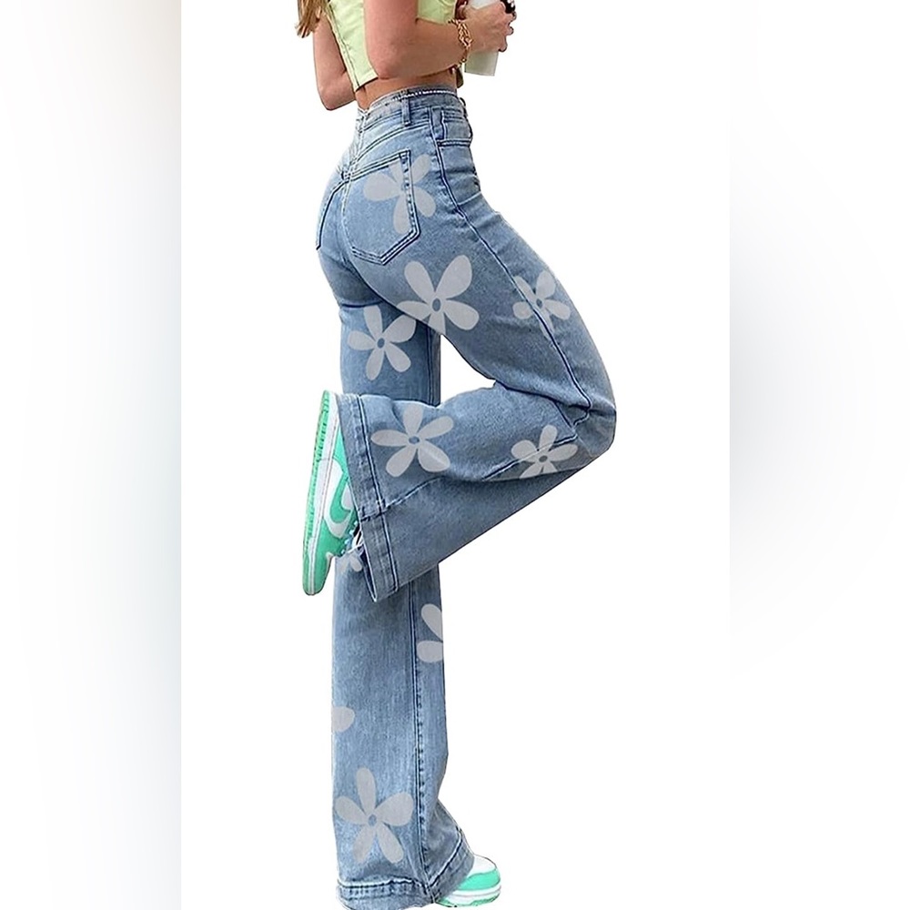 Amazon flower jeans , worn once